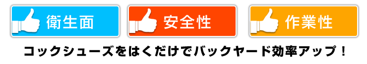 コックシューズをはくだけでバックヤード効率アップ！